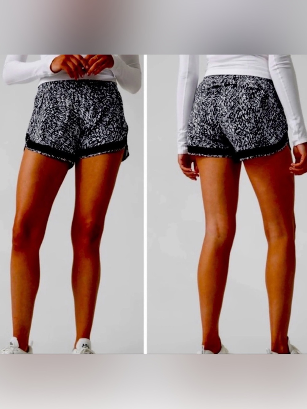 Athleta Printed Mesh Racer Run Short 4” Windstorm Athletic Sports Lined